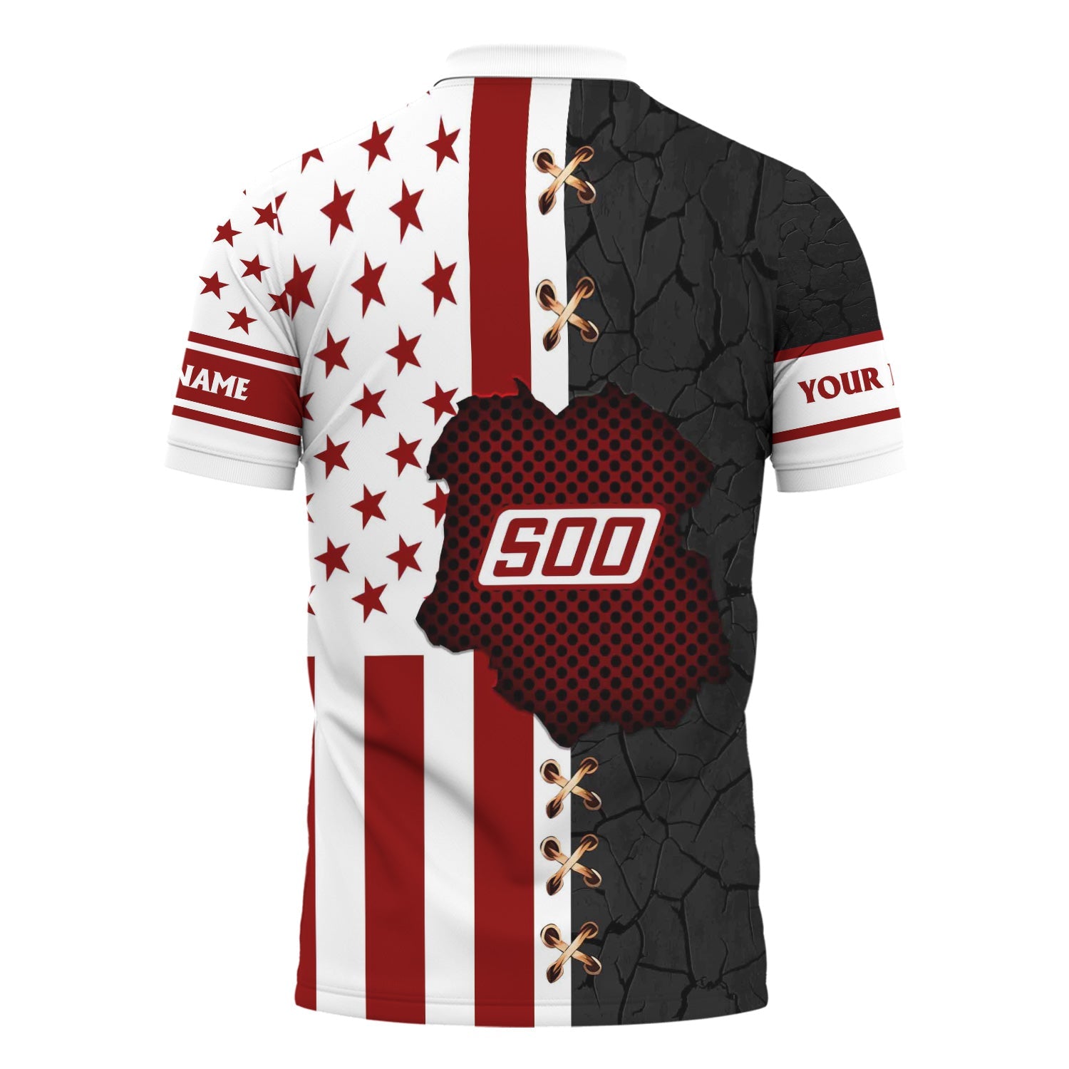 Railspirit Personalized Soo Line Railroad Polo Shirt American Flag with Crack Effect Train Shirt