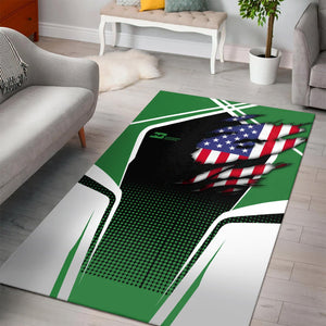 Railspirit Personalized Burlington Northern Railroad Area Rug American Eagle Vintage Train Rug