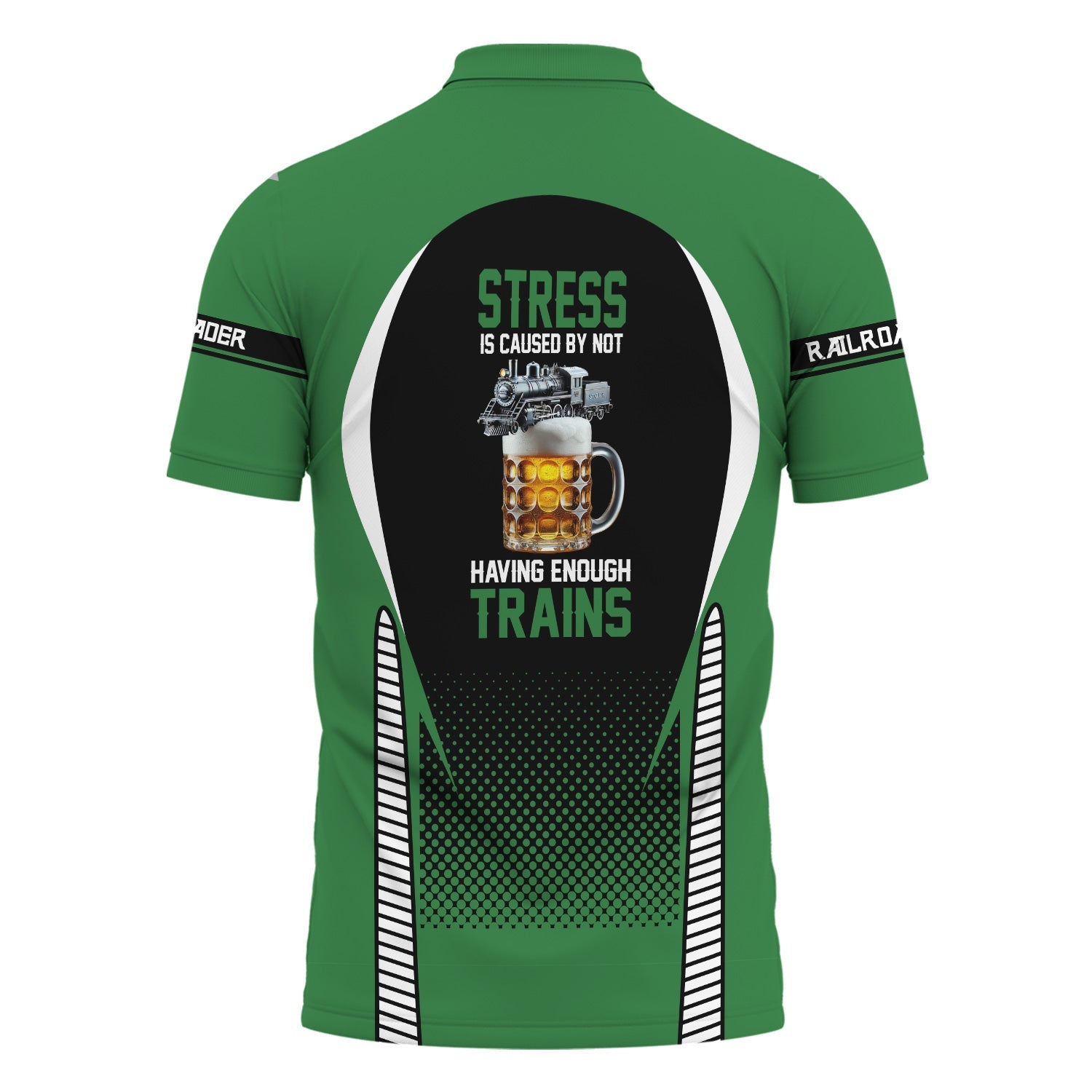 Railspirit Personalized Burlington Northern Railroad Polo Shirt Stress Is Caused By Not Having Enough Trains Shirt All Over Print