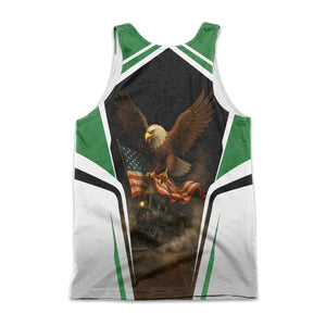 Railspirit Personalized Burlington Northern Railroad Men Tank Top American Eagle Vintage Train Shirt