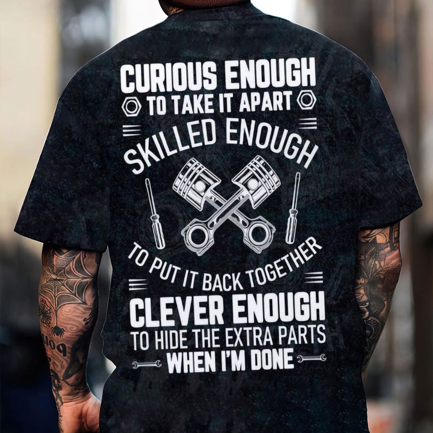 Personalized Mechanic Shirt, Mechanic Tee with Engine Piston Design for Auto Repair Technician Car Lover Gearhead Gift