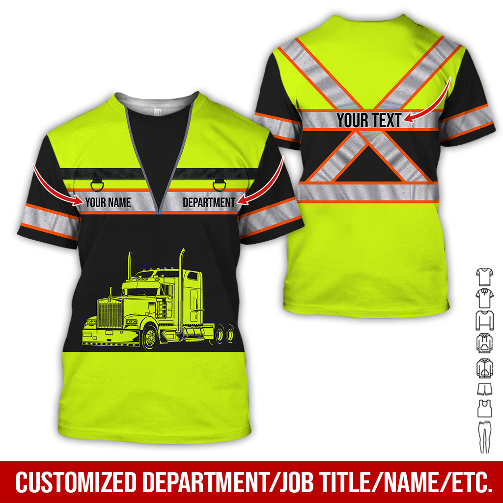 Customized Name Truck Driver Uniform, Personalized Apparel for Trucker Gear