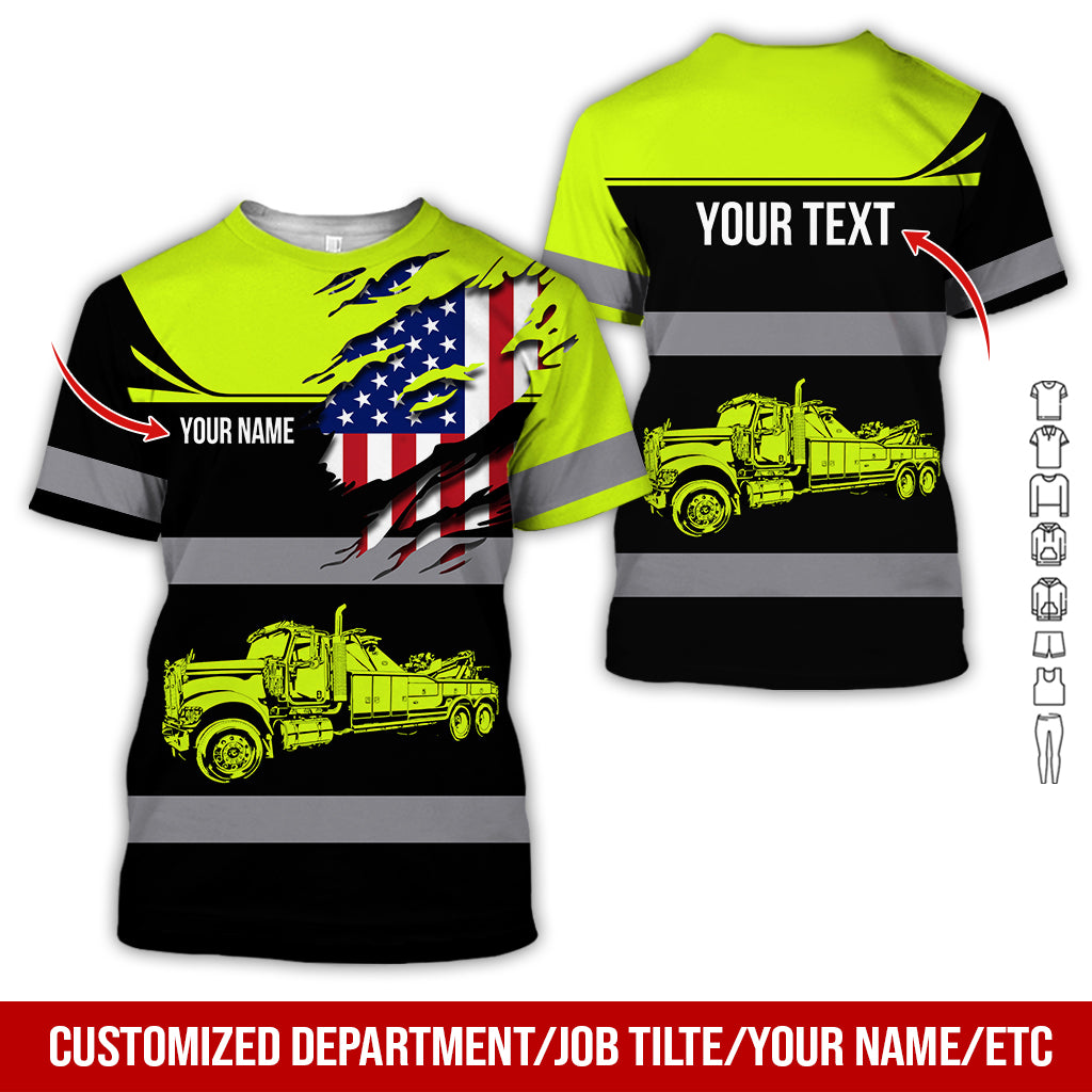 Custom Text Love Truck Uniform Printed Clothes, Personalized Driver Apparel