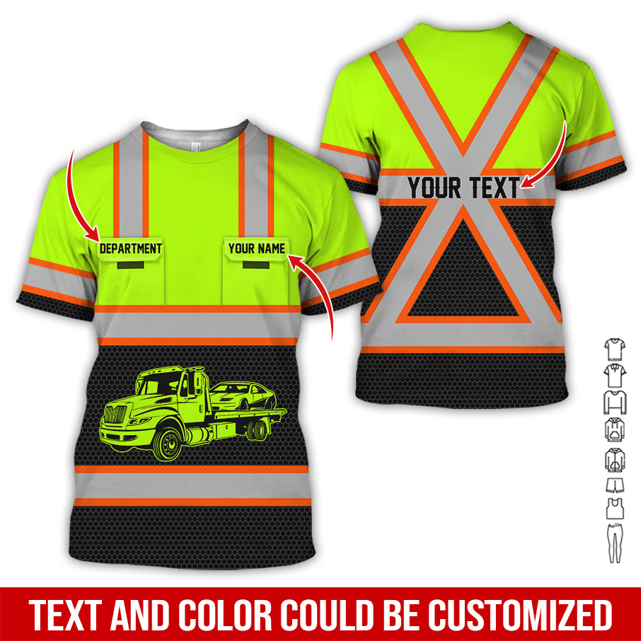 Customized Name and Printed Pocket Semi Truck Uniform, Personalized Tow Driver Gear