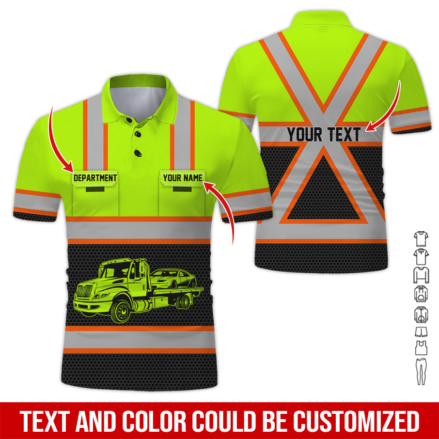 Customized Name and Printed Pocket Semi Truck Uniform, Personalized Tow Driver Gear