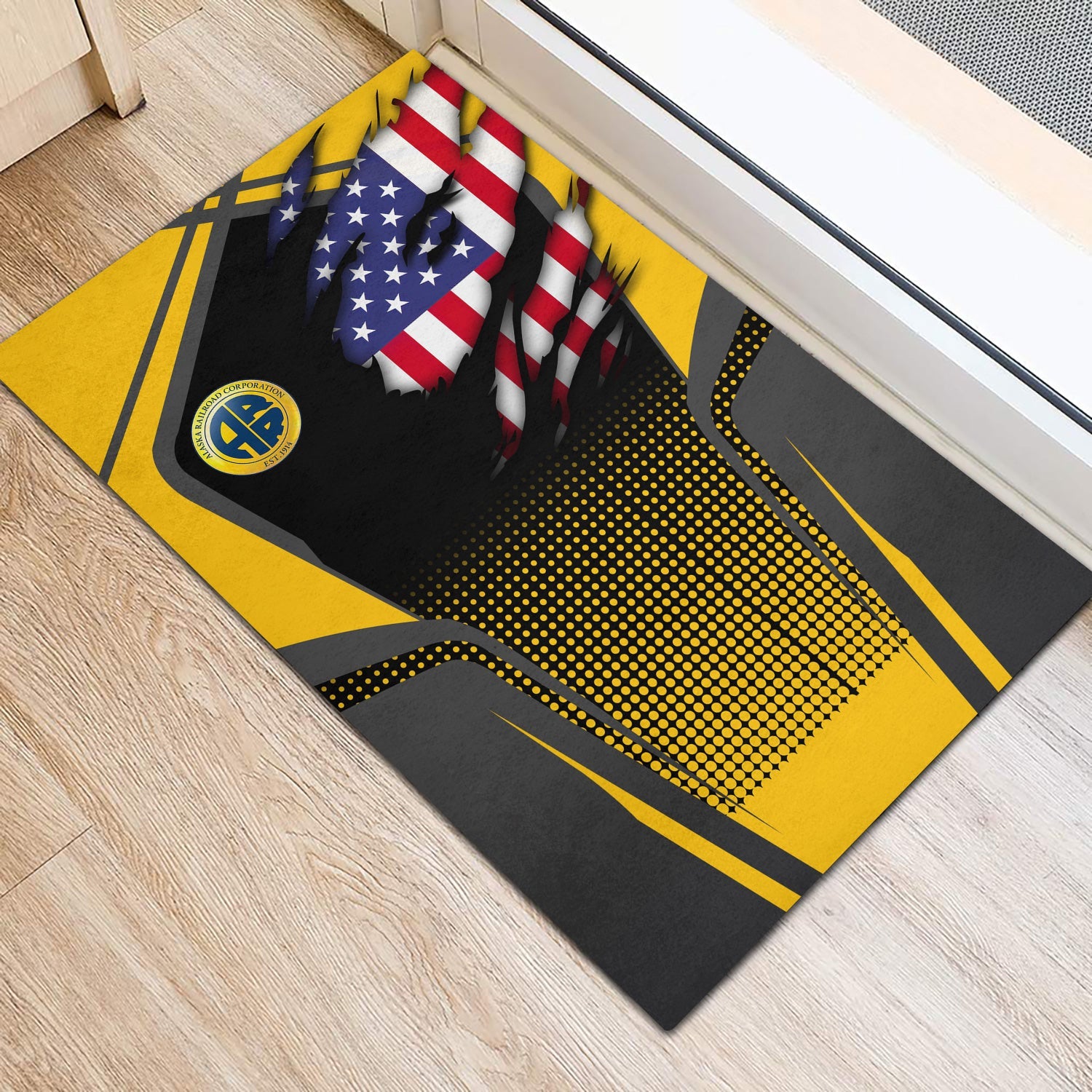 Railspirit Personalized Alaska Railroad Doormat American Vintage All Over Printed Door Mat