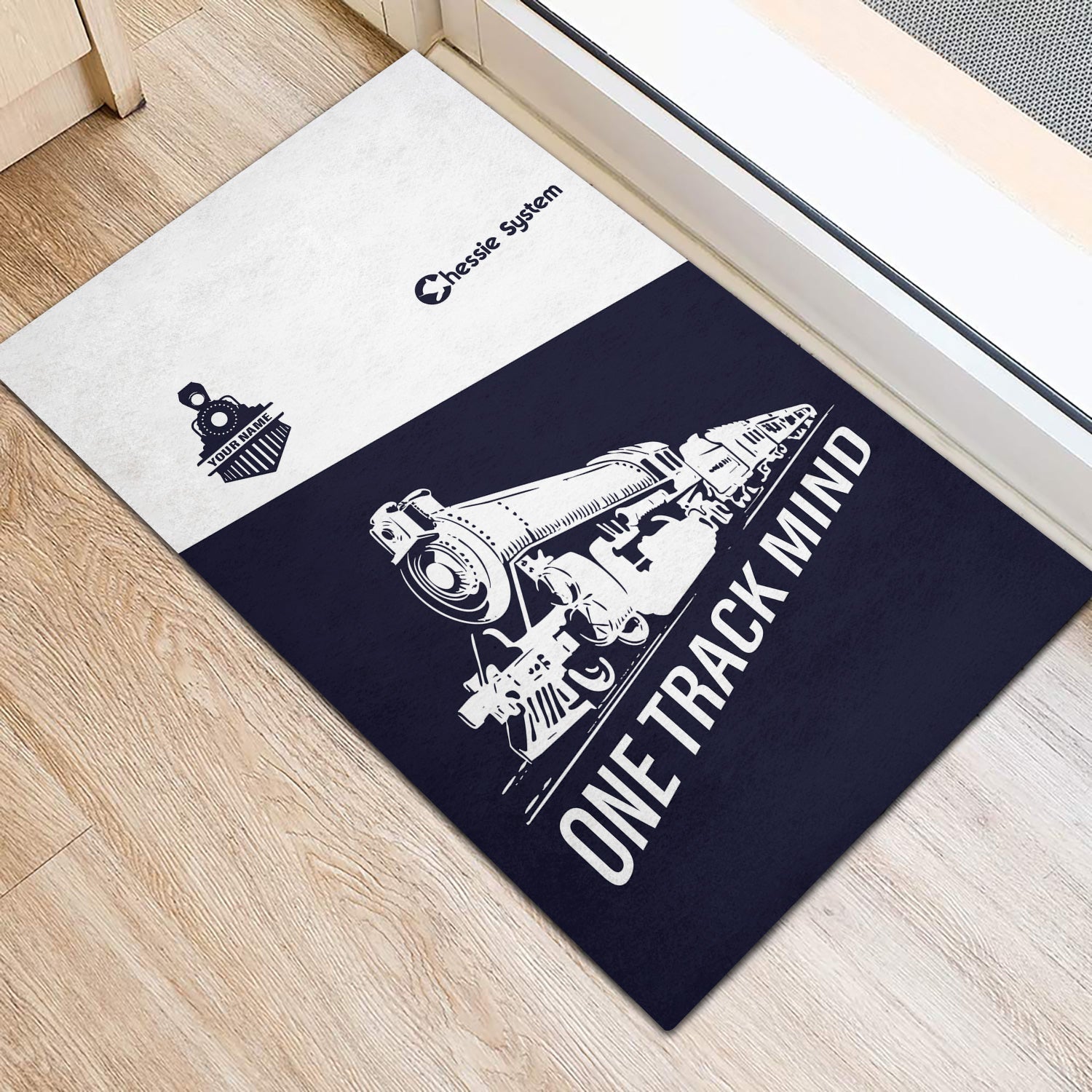 Railspirit Personalized Chessie System Railroad Doormat One Track Mind Mat Gift Idea For Train Lover