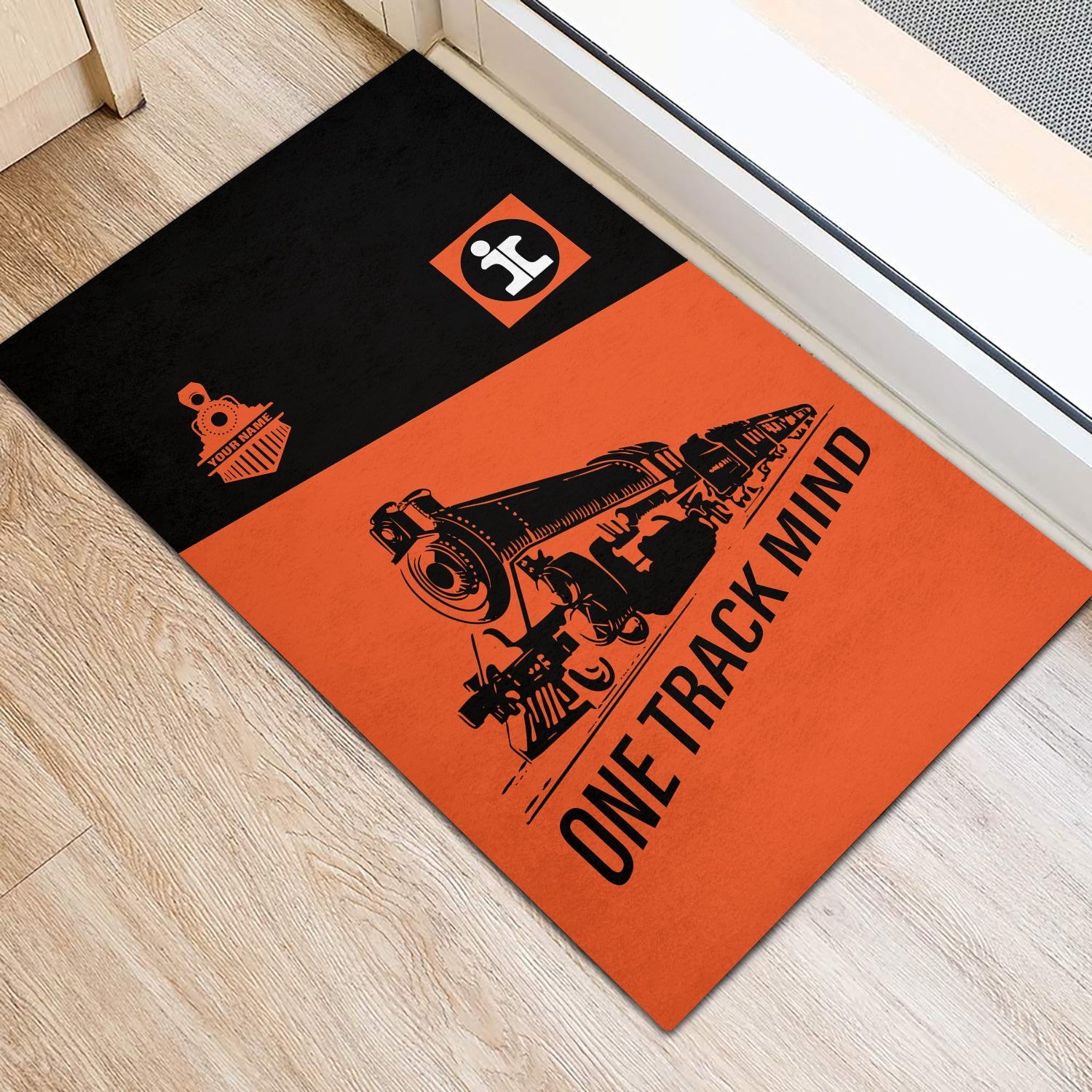 Railspirit Personalized Illinois Central Railroad Doormat One Track Mind Mat Gift Idea For Train Lover