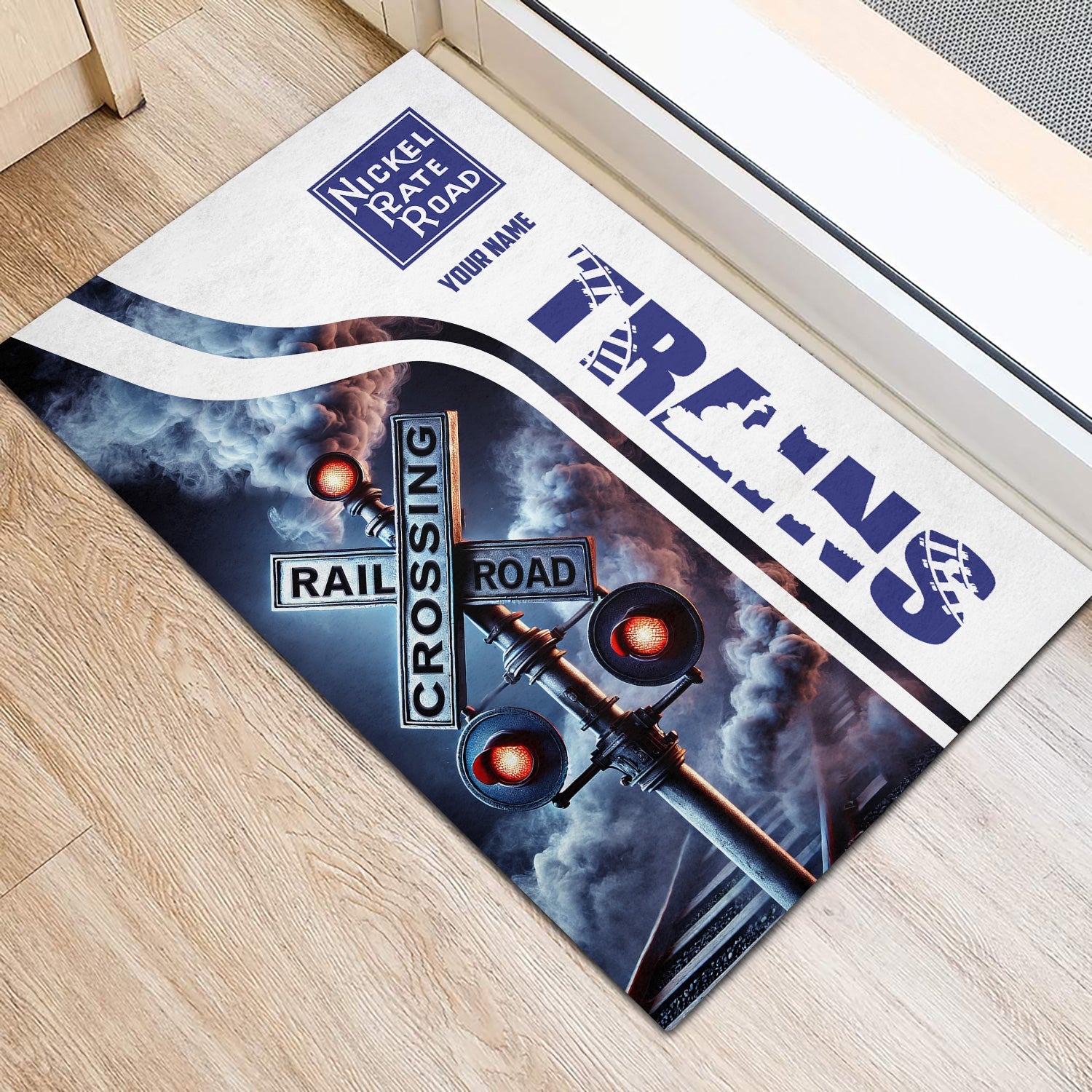 Railspirit Personalized New York, Chicago and St. Louis Railroad Doormat Railroad Crossing Sign Nickel Plate Road Mat All Over Print
