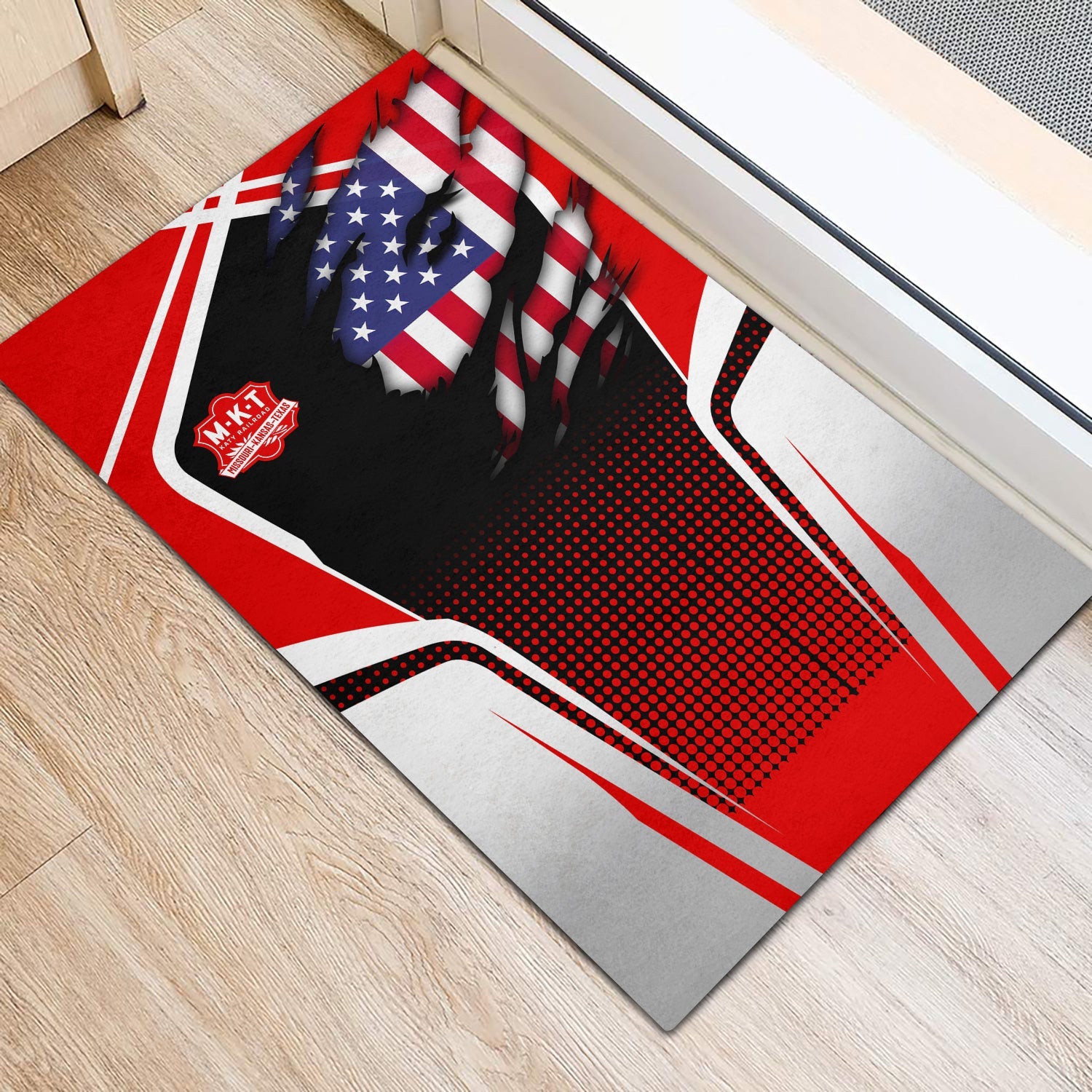 Railspirit Personalized Katy Railroad Doormat American Vintage All Over Printed Door Mat