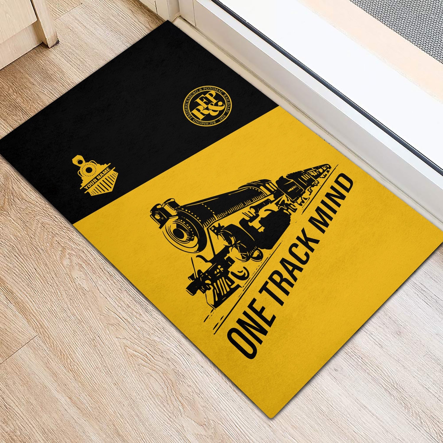 Railspirit Personalized Richmond, Fredericksburg And Potomac Railroad Doormat One Track Mind Mat Gift Idea For Train Lover
