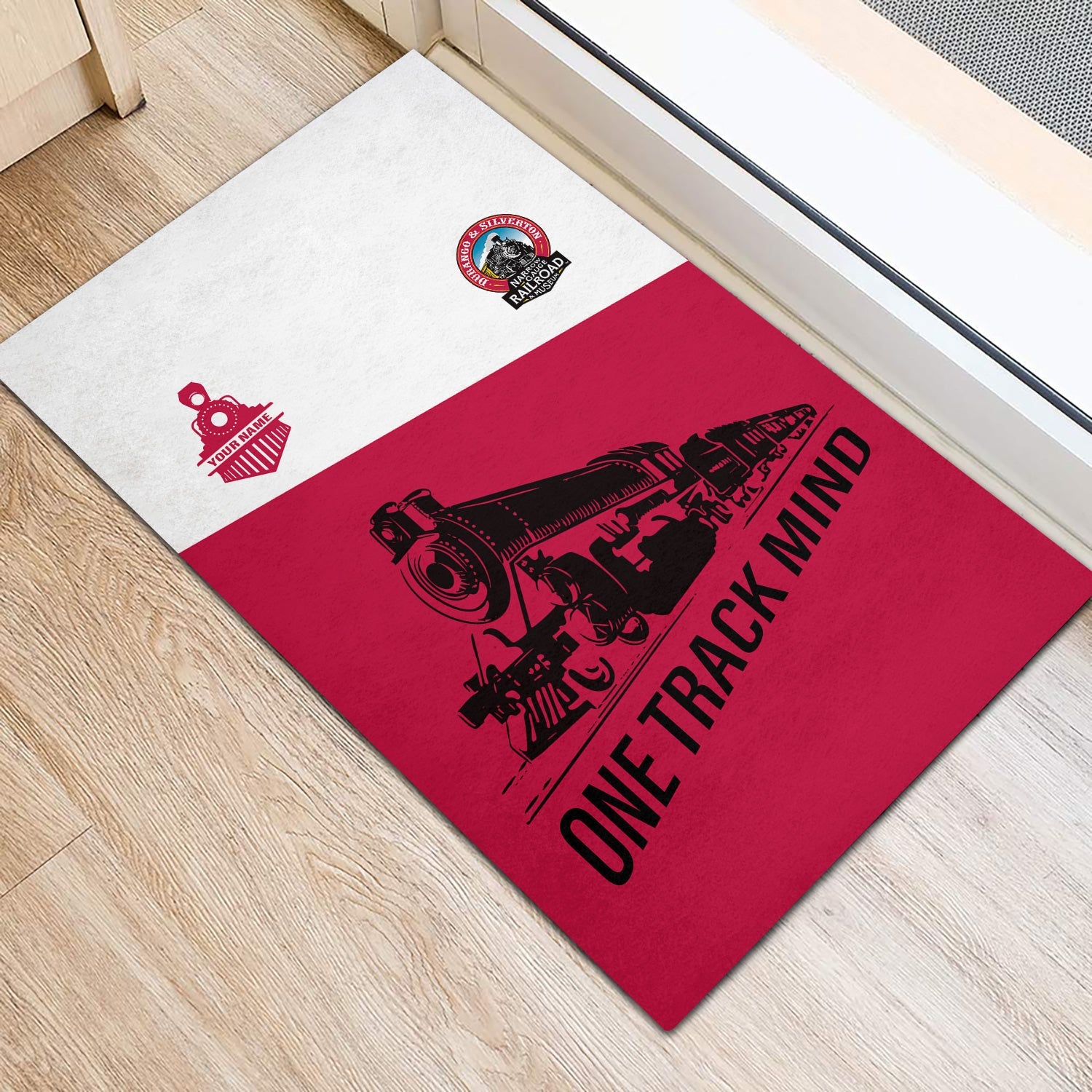 Railspirit Personalized Durango And Silverton Narrow Gauge Railroad Doormat One Track Mind Mat Gift Idea For Train Lover