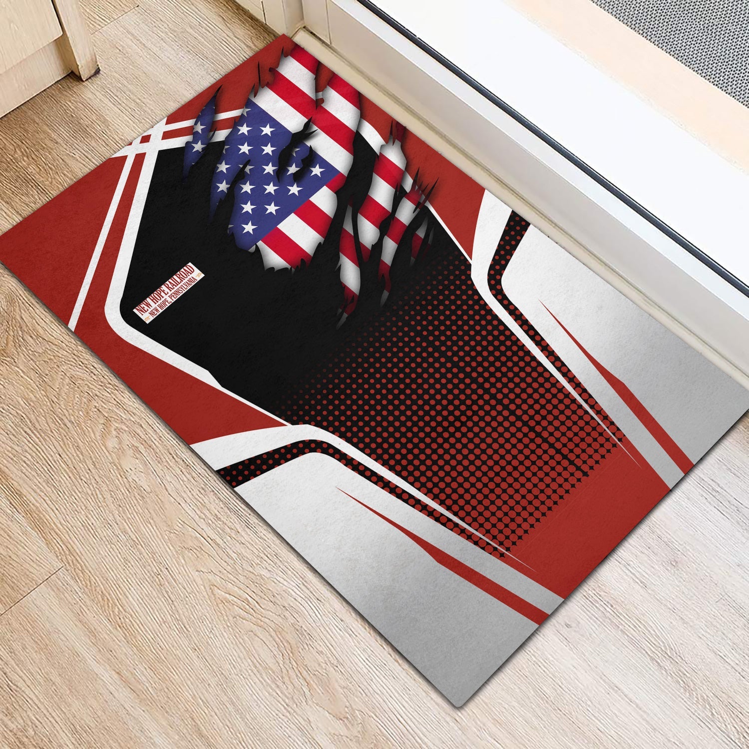 Railspirit Personalized New Hope Railroad Doormat American Vintage All Over Printed Door Mat