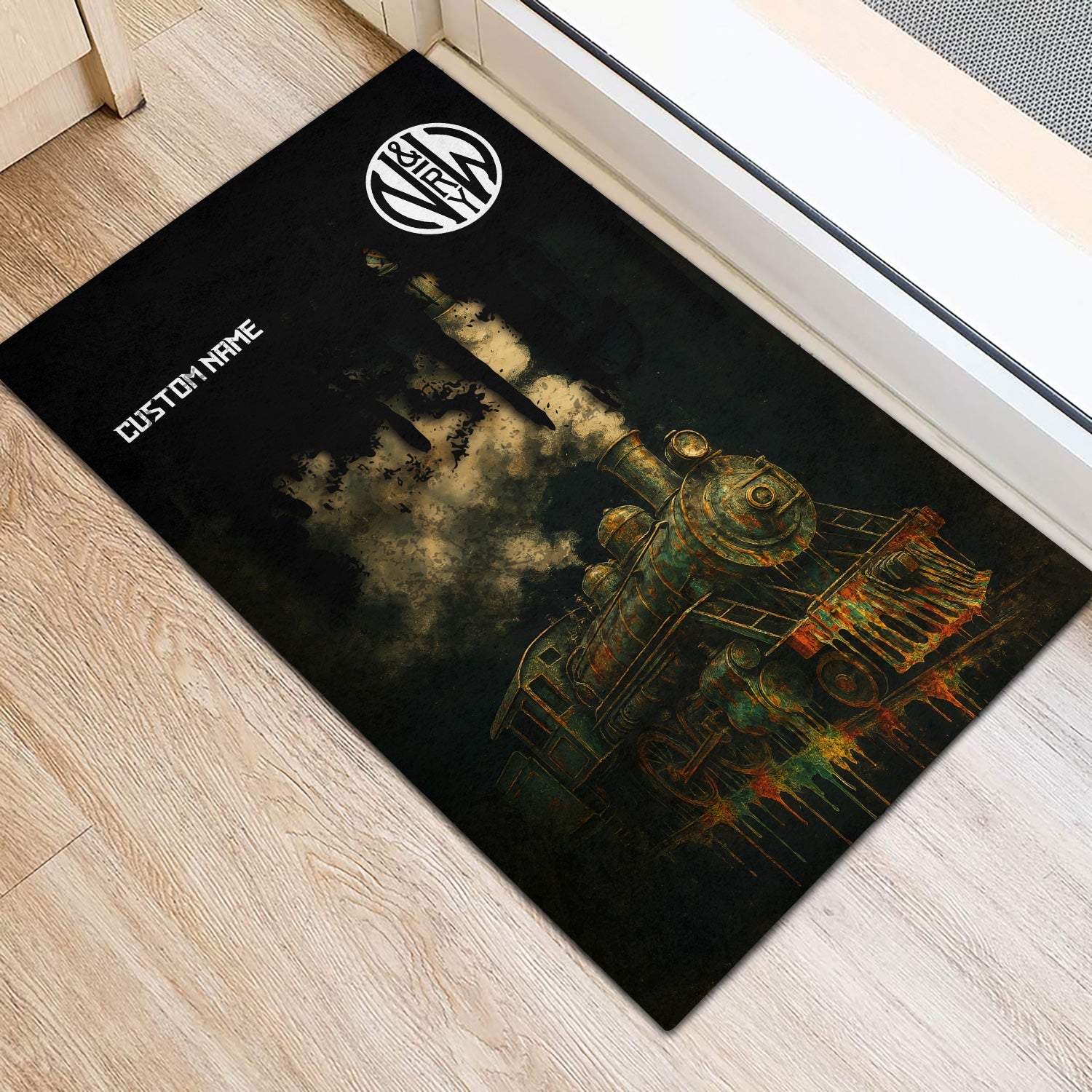 Railspirit Personalized Norfolk and Western Railway Doormat Vintage Train Art Style N&W Mat For Locomotive Fans
