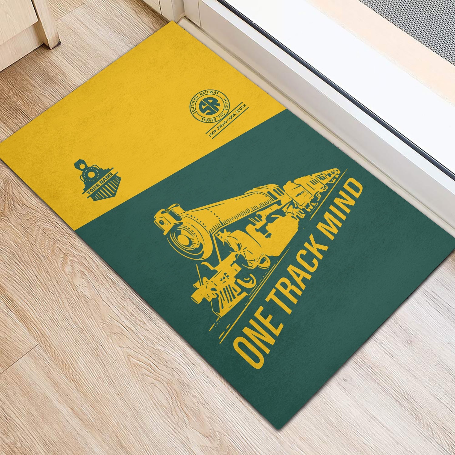 Railspirit Personalized Southern Railway U.S Doormat One Track Mind SOU Mat Gift Idea For Train Lover