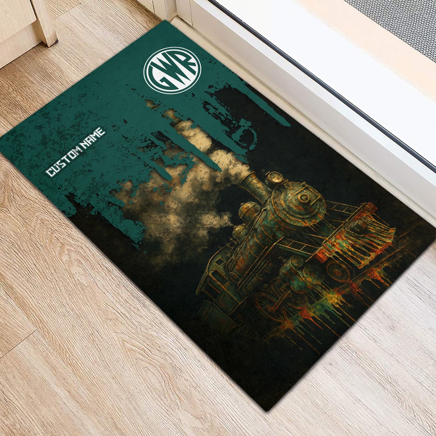 Railspirit Personalized Great Western Railway Doormat Vintage Train Art Style Mat For Locomotive Fans