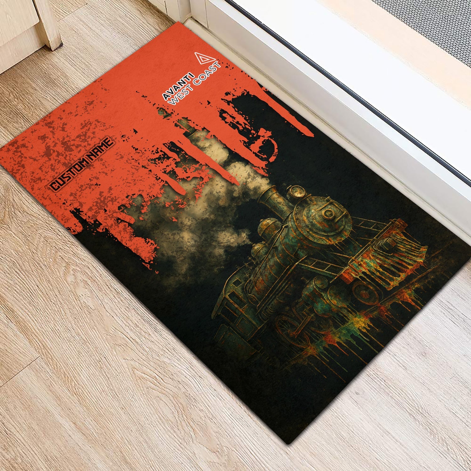 Railspirit Personalized Avanti West Coast Doormat Vintage Train Art Style Mat For Locomotive Fans