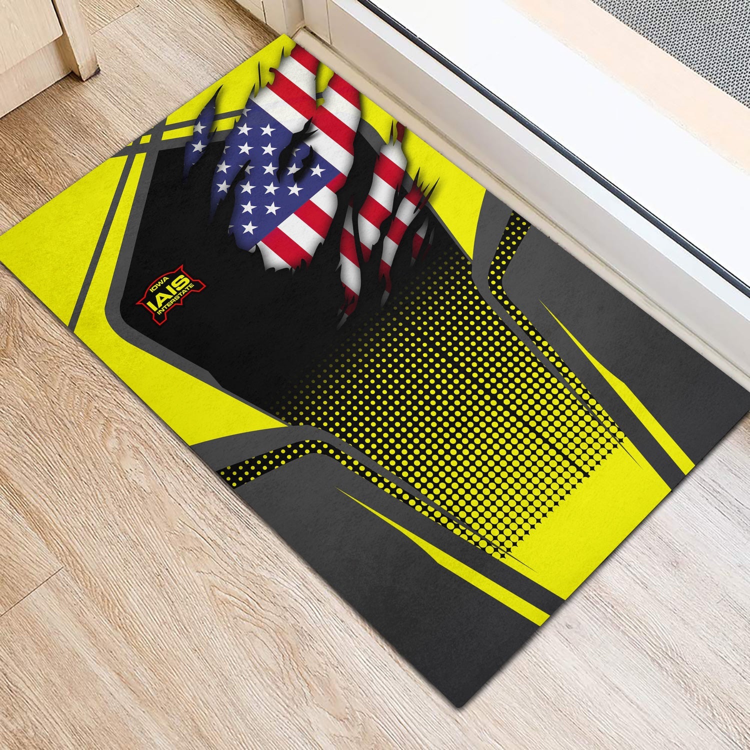 Railspirit Personalized Iowa Interstate Railroad Doormat American Vintage IAIS All Over Printed Door Mat