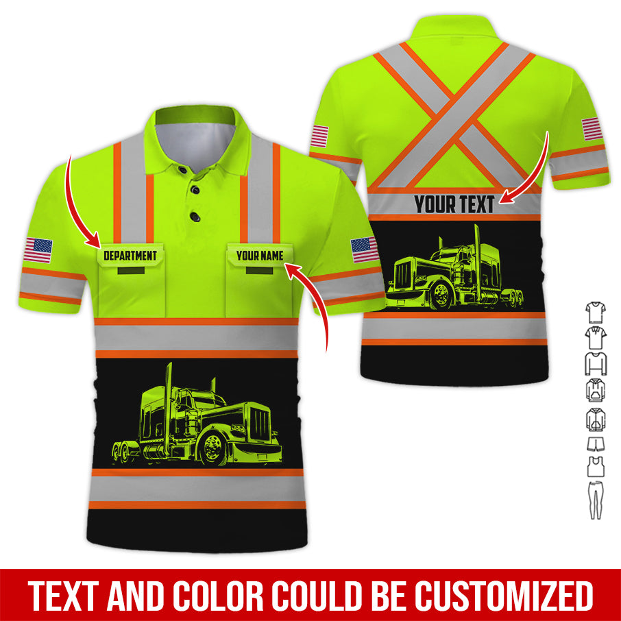 Customized Name Semi Truck Uniform Printed Clothes, Personalized Tow Driver Gear