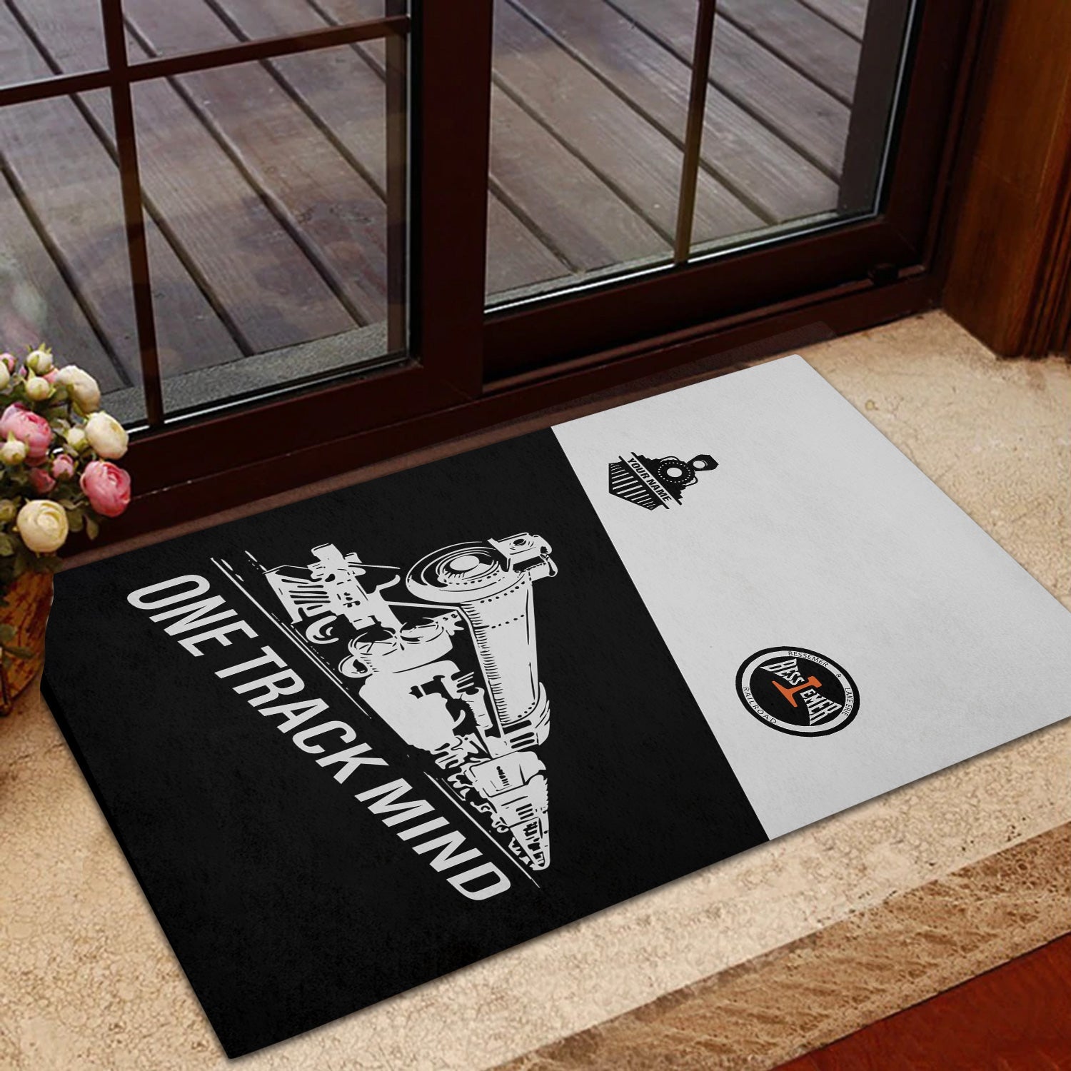 Railspirit Personalized Bessemer And Lake Erie Railroad Doormat One Track Mind Mat Gift Idea For Train Lover