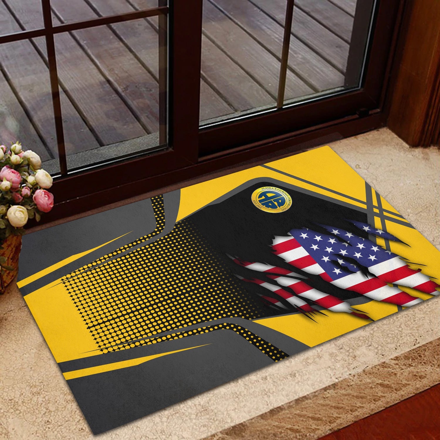 Railspirit Personalized Alaska Railroad Doormat American Vintage All Over Printed Door Mat