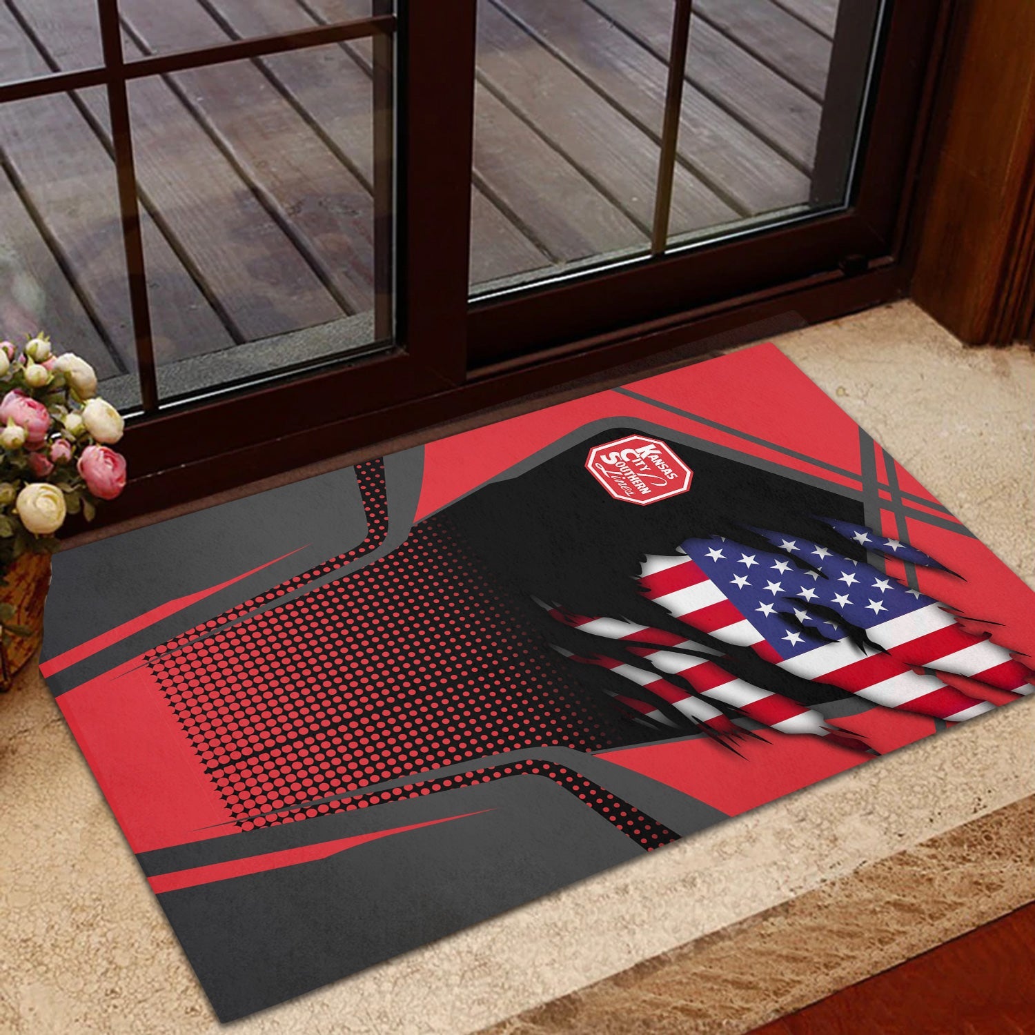 Railspirit Personalized Kansas City Southern Doormat American Vintage All Over Printed Door Mat