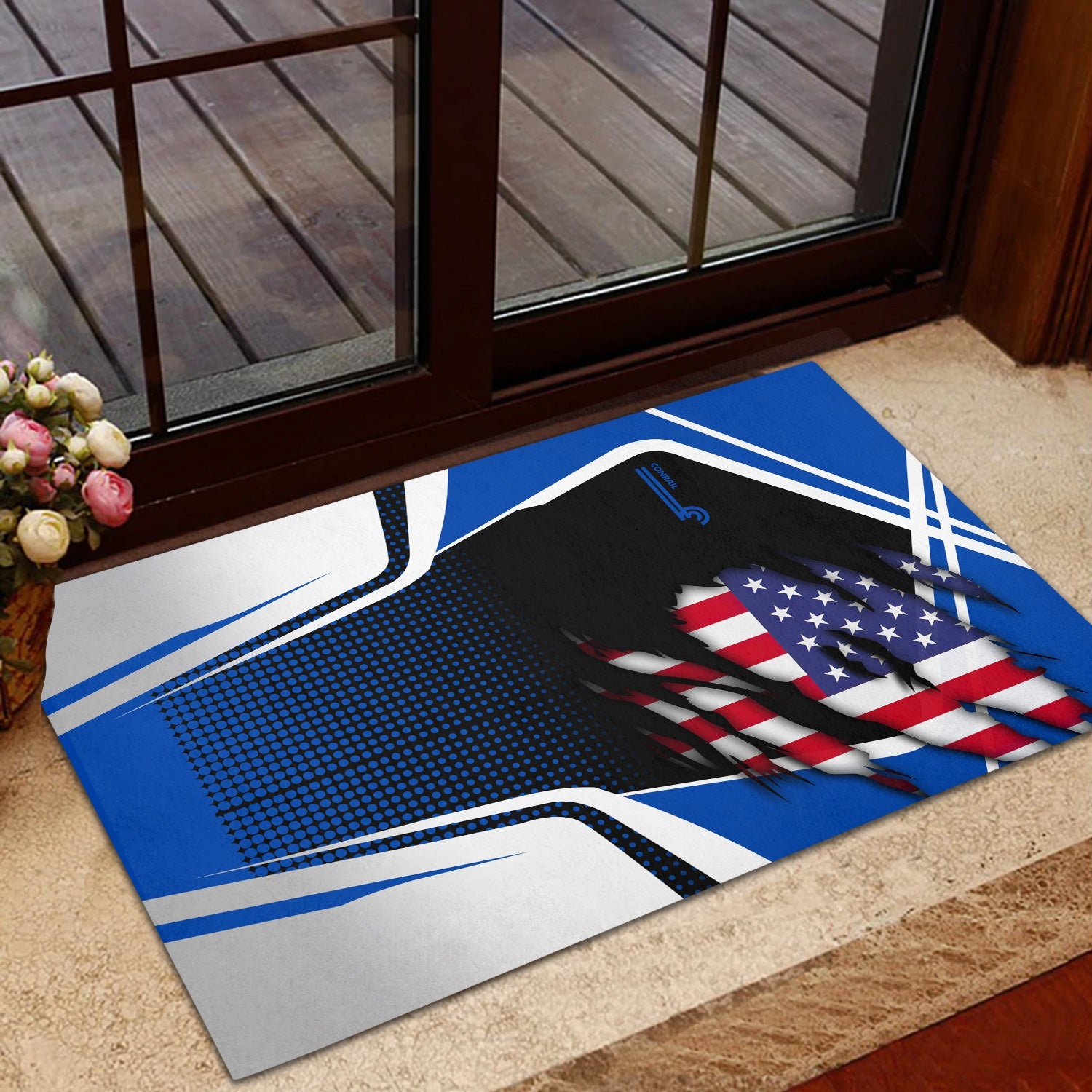 Railspirit Personalized Conrail Railroad Doormat American Vintage All Over Printed Door Mat