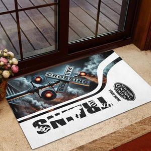 Railspirit Personalized New York Central Railroad Doormat Railroad Crossing Sign Mat All Over Print
