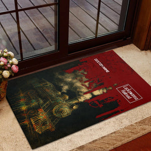 Railspirit Personalized Delaware, Lackawanna and Western Railroad Doormat Vintage Train Art Style DL&W Mat For Locomotive Fans