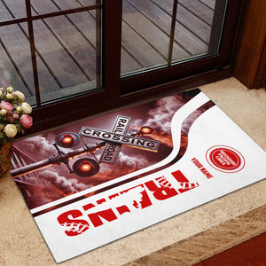 Railspirit Personalized Missouri Pacific Railroad Doormat Railroad Crossing Sign Mat All Over Print