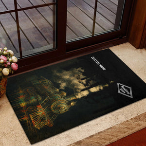 Railspirit Personalized Reading Railroad Doormat Vintage Train Art Style Mat For Locomotive Fans