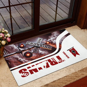 Railspirit Personalized Lehigh Valley Railroad Doormat Railroad Crossing Sign Mat All Over Print