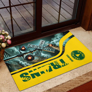Railspirit Personalized Maine Central Railroad Doormat Railroad Crossing Sign Mat All Over Print