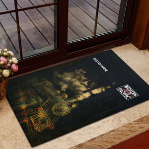 Railspirit Personalized Western Pacific Railroad Doormat Vintage Train Art Style Mat For Locomotive Fans