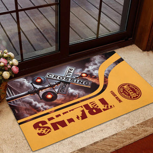 Railspirit Personalized Duluth, Missabe, & Iron Range Railroad Doormat Railroad Crossing Sign Mat All Over Print