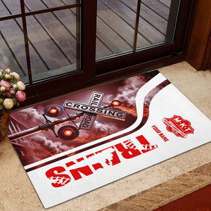 Railspirit Personalized Katy Railroad Doormat Railroad Crossing Sign Mat All Over Print