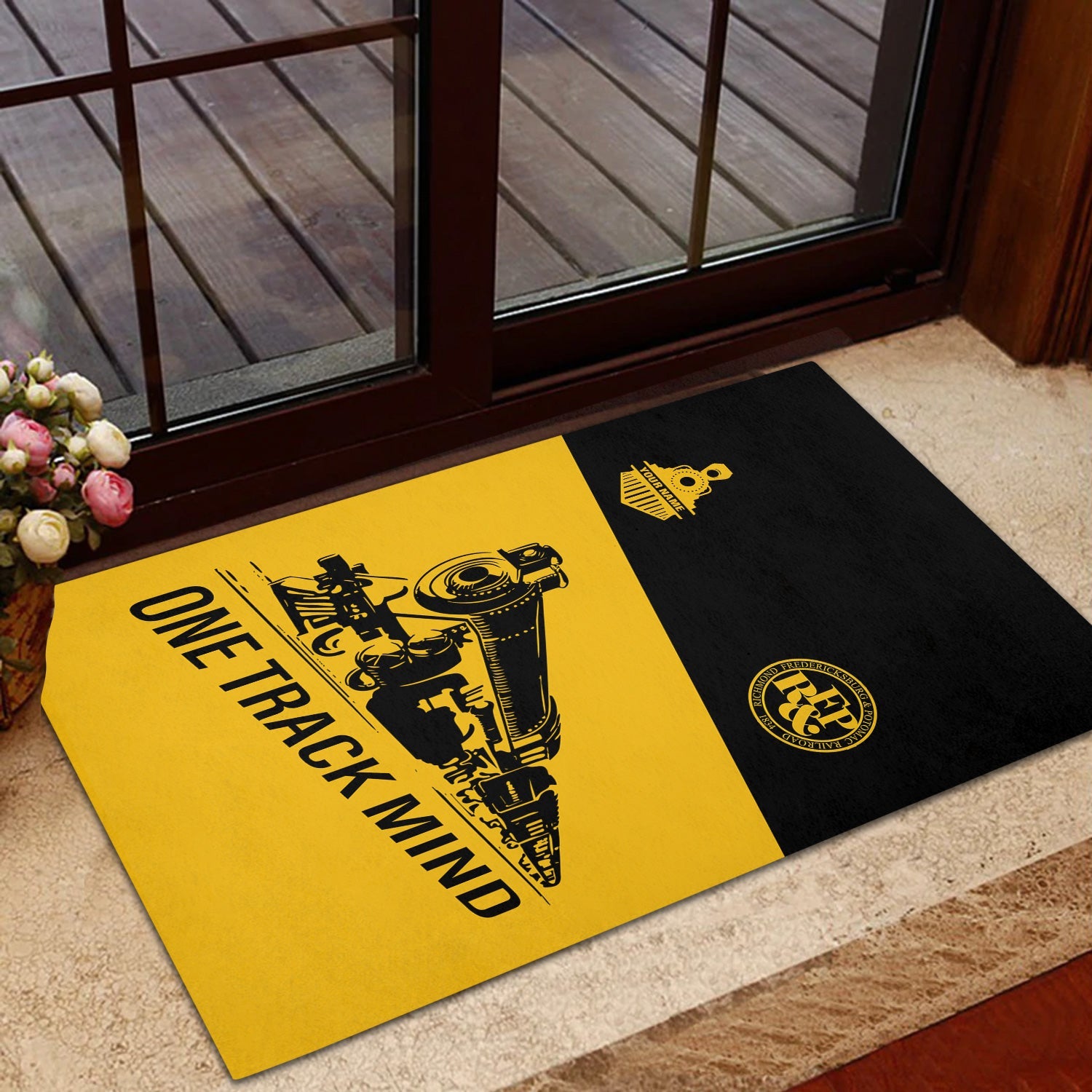 Railspirit Personalized Richmond, Fredericksburg And Potomac Railroad Doormat One Track Mind Mat Gift Idea For Train Lover