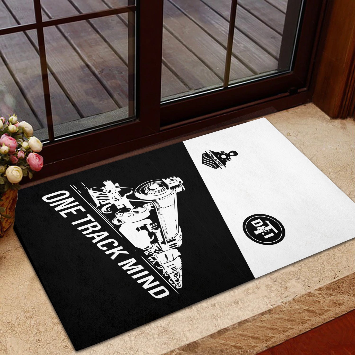 Railspirit Personalized Detroit Toledo And Ironton Railroad Doormat One Track Mind Mat Gift Idea For Train Lover