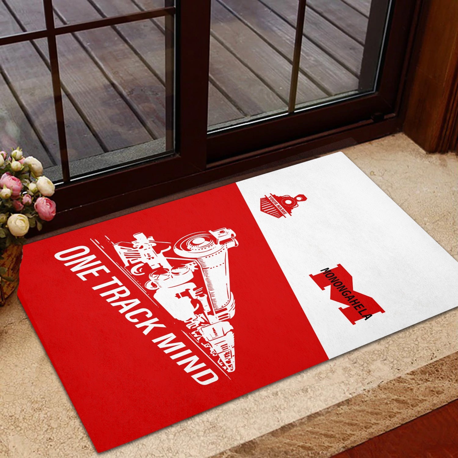 Railspirit Personalized Monongahela Railroad Doormat One Track Mind Mat Gift Idea For Train Lover