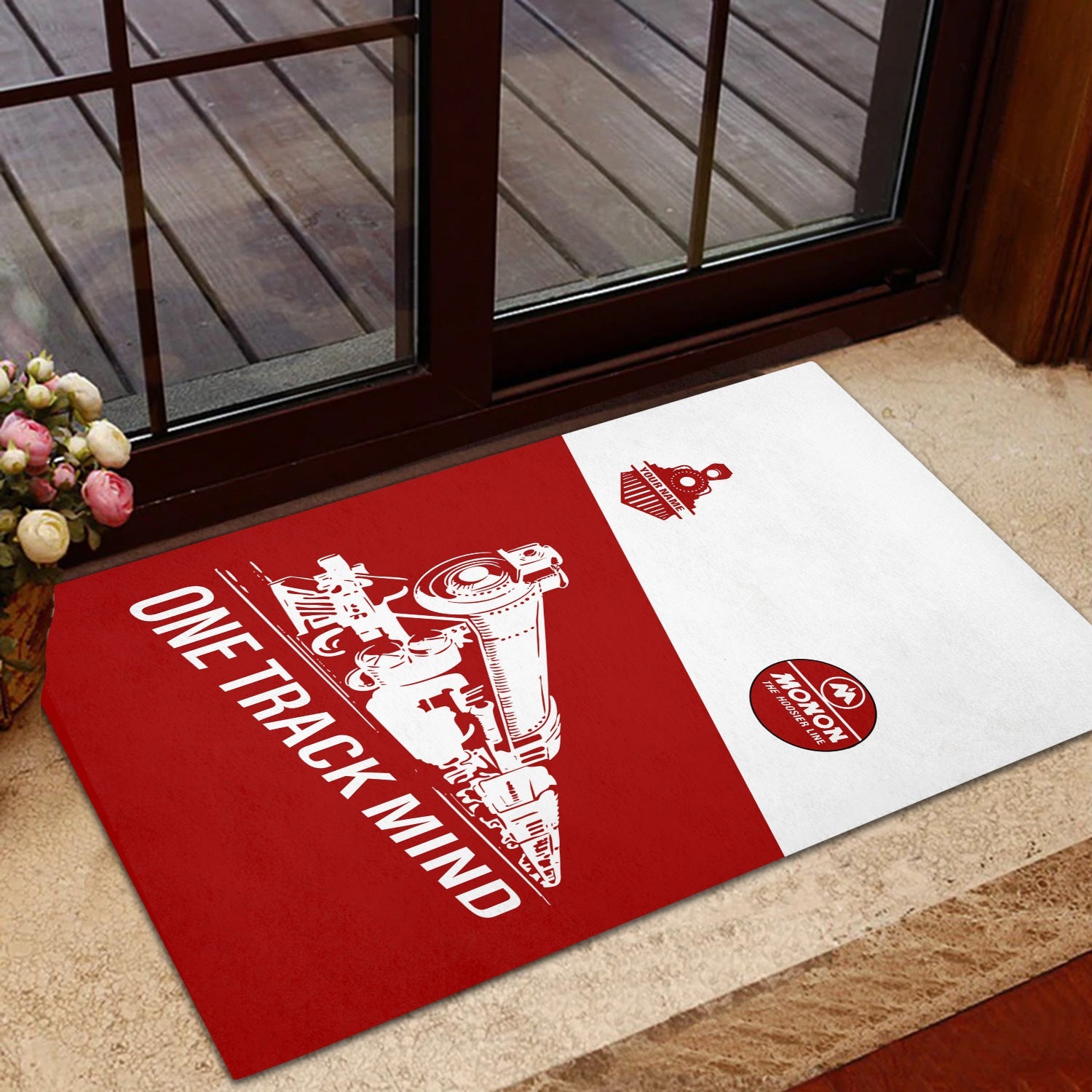 Railspirit Personalized Monon Railroad Doormat One Track Mind Mat Gift Idea For Train Lover