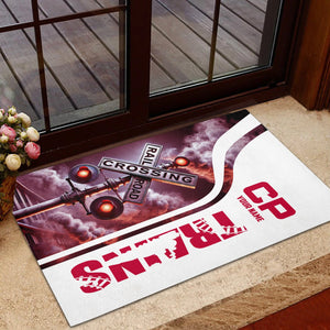 Railspirit Personalized Canadian Pacific Railroad Doormat Railroad Crossing Sign Mat All Over Print