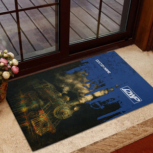 Railspirit Personalized Duluth, Winnipeg and Pacific Railway Doormat Vintage Train Art Style Mat For Locomotive Fans
