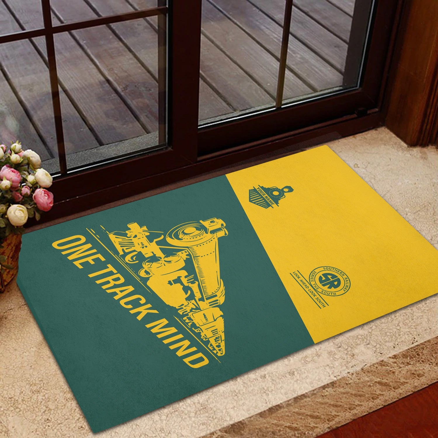 Railspirit Personalized Southern Railway U.S Doormat One Track Mind SOU Mat Gift Idea For Train Lover