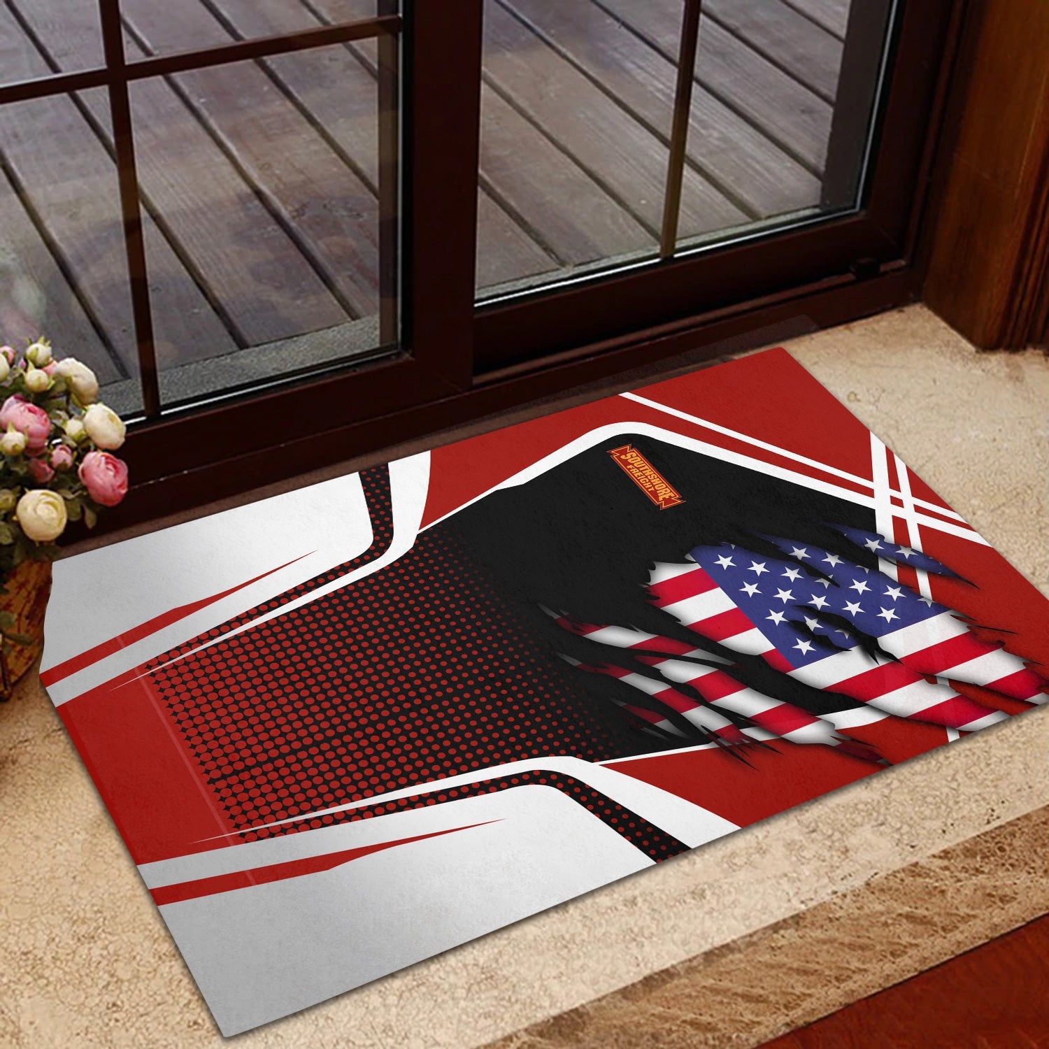 Railspirit Personalized Chicago South Shore and South Bend Railroad Doormat American Vintage All Over Printed Door Mat