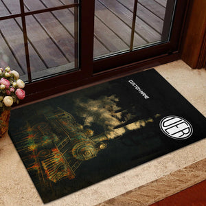 Railspirit Personalized Union Electric Railway Doormat Vintage Train Art Style Mat For Locomotive Fans