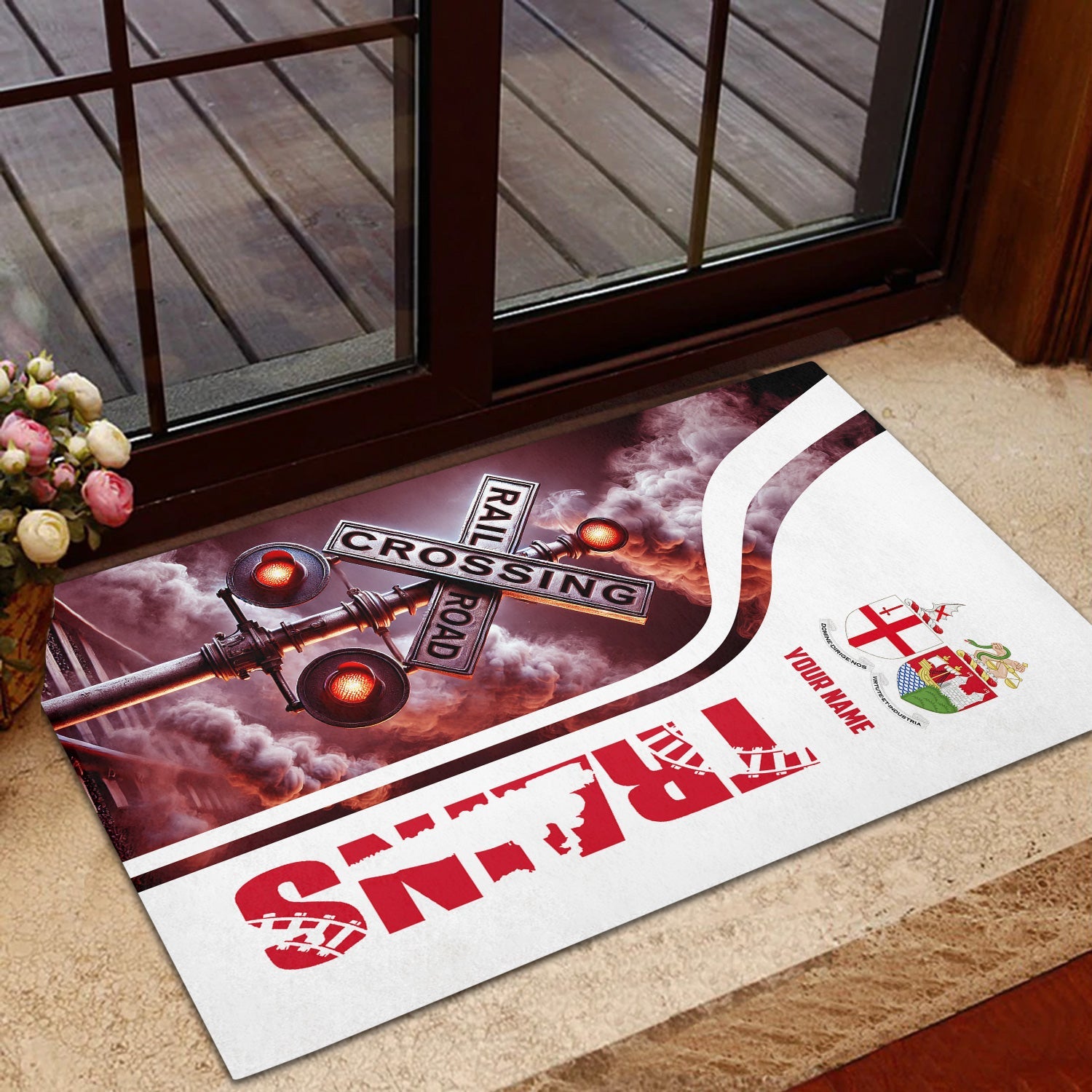 Railspirit Personalized Great Western Railway Doormat Railroad Crossing Sign Mat All Over Print