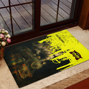 Railspirit Personalized Iowa Interstate Railroad Doormat Vintage Train Art Style IAIS Mat For Locomotive Fans