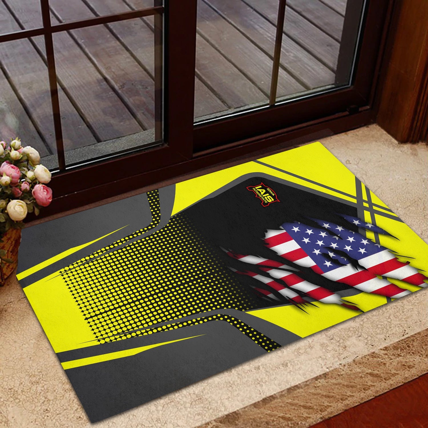 Railspirit Personalized Iowa Interstate Railroad Doormat American Vintage IAIS All Over Printed Door Mat