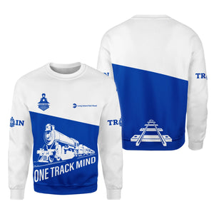 Railspirit Personalized Long Island Railroad Sweatshirt One Track Mind Train Sweater Gift Idea For Train Lover