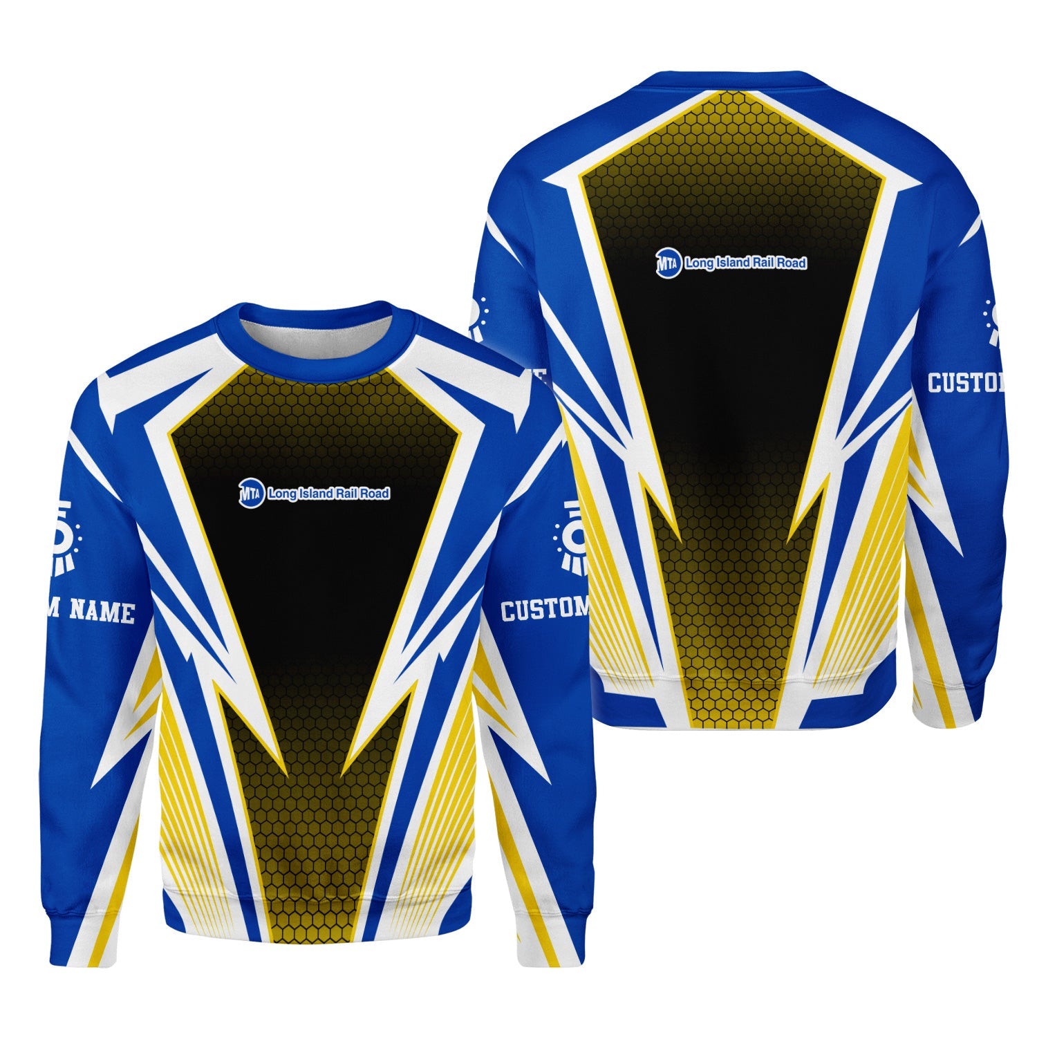 Railspirit Personalized Long Island Railroad Sweatshirt Lightning Graphic Style Shirt Gift Idea For Train Lover